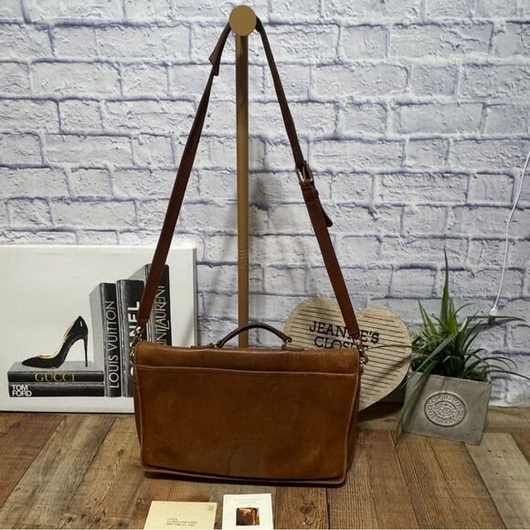 RARE COACH Morgan Glove Tanned Leather Brass Briefcase Made in USA 0602-307 - Picture 2 of 15